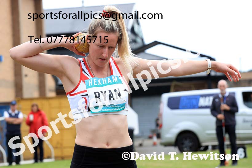 Womens Heptathlon Shot Putt, 2024 EAP International Combined events, Hewcham, Northumberland.  Photo: David T. Hewitson/Sports for All Pics